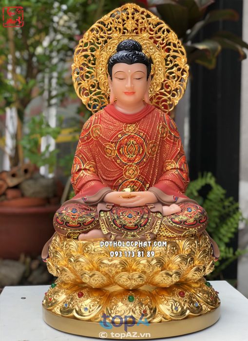 Tượng Phật Thích Ca Áo Gấm Đỏ - Tác Phẩm Nghệ Thuật Tâm Linh