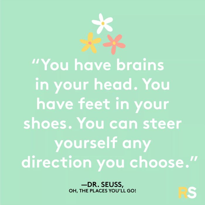 Inspirational quotes, captions, and messages – Dr. Seuss, from the book *Oh, the Places You'll Go*
