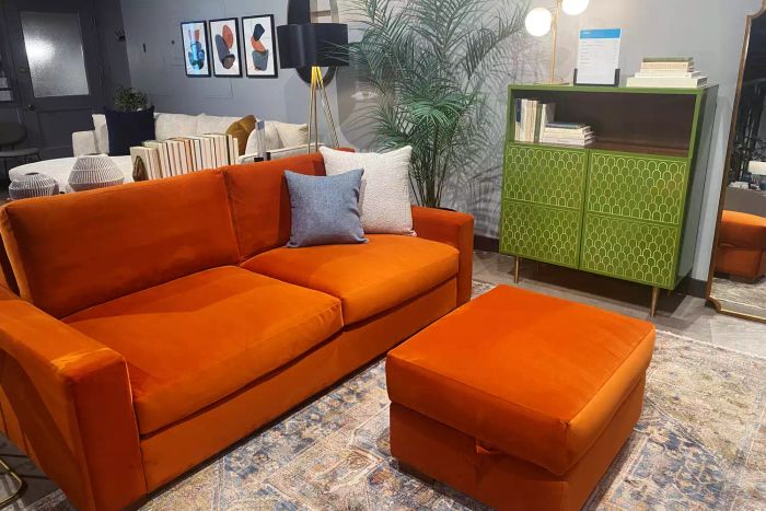 The Joybird Anton Sofa showcased in a showroom