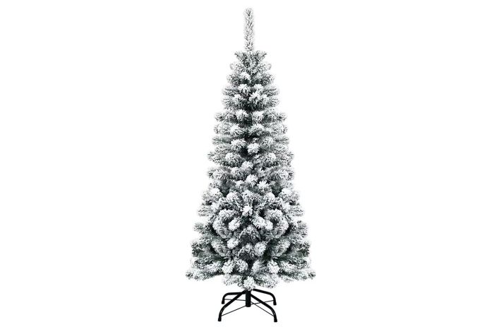 Walmart Costway 4.5Ft Unlit Hinged Snow Flocked Artificial Pencil Christmas Tree