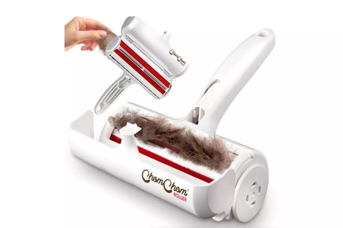 Chom Chom Roller Pet Hair Remover and Reusable Lint Roller - ChomChom Cat and Dog Hair Remover for Furniture, Couch, Carpet, Clothing, and Bedding - Portable, Multi-Surface Fur Removal Tool