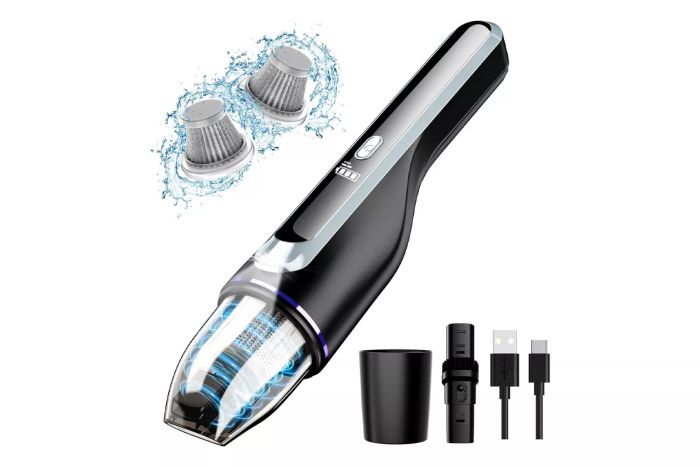 Handheld Vacuum Cordless, Car Vacuum with Brushless Motor & 14000Pa Suction, 1.2lbs Lightweight, LED Light, Slim Mini Vacuum Cleaner for Car Home Pet