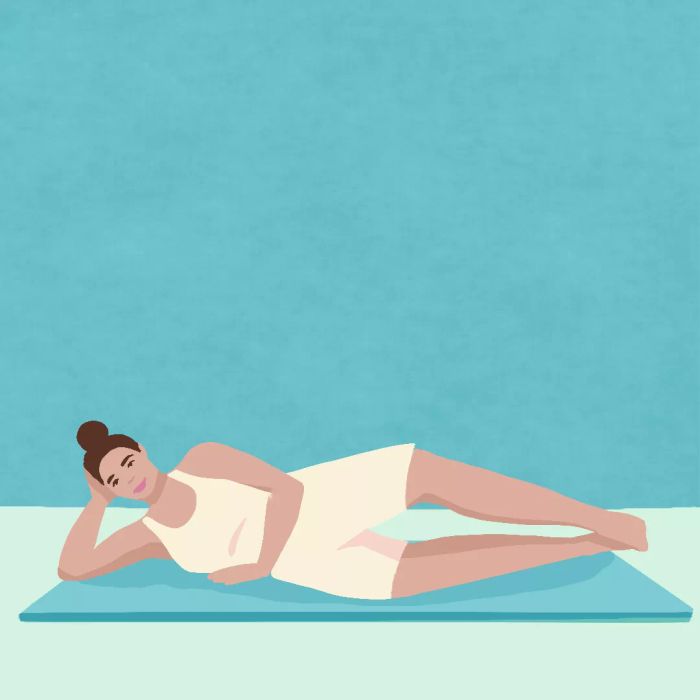 Illustration of Beginner Pilates Side-Lying Clam Exercise