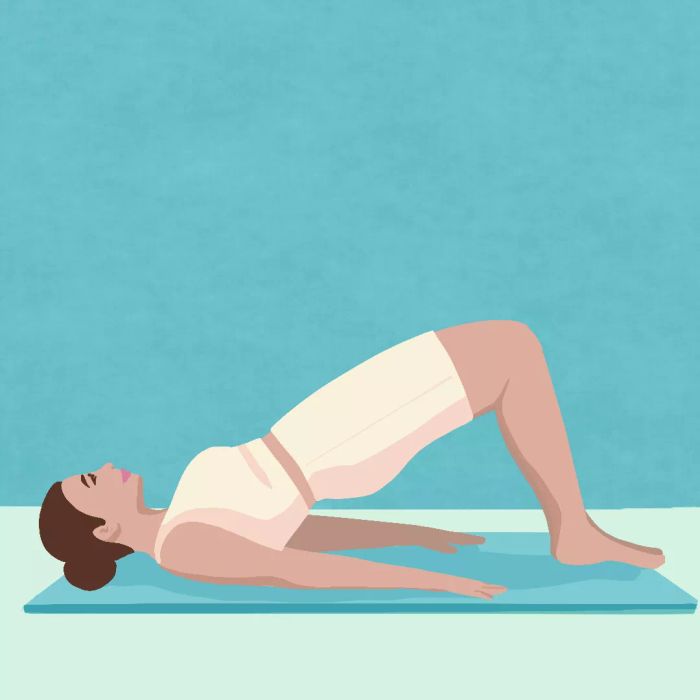 Illustration of the Beginner Pilates Shoulder Bridge Exercise