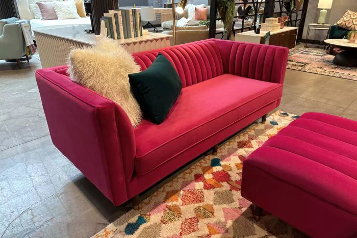 The Joybird Chelsea Loveseat featured in a showroom