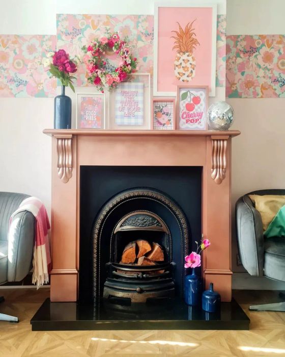 lively fireplace mantel decor