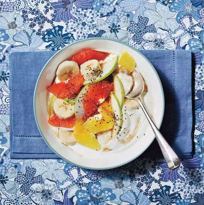 Grapefruit Salad with Vanilla Syrup and Yogurt