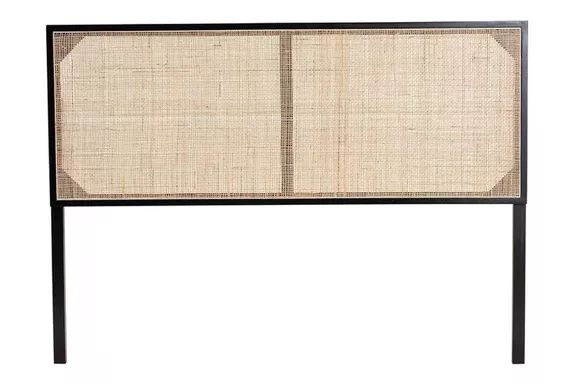 bali & pari Queen Aurelia Bayur Wood and Natural Rattan Headboard