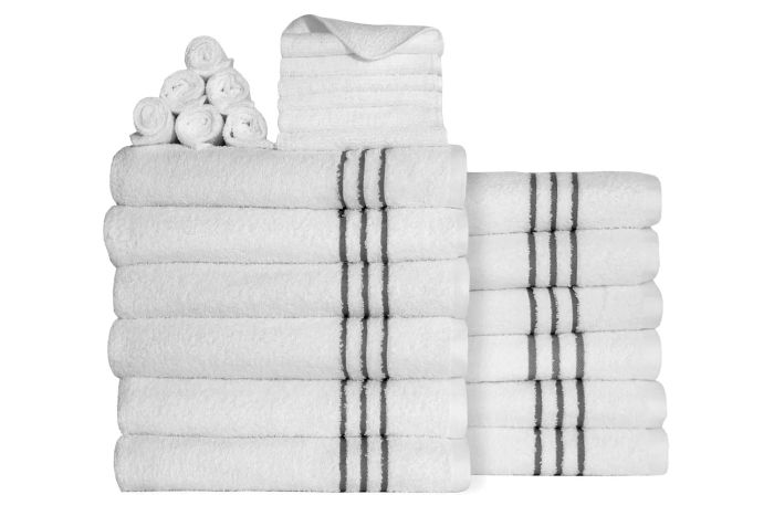Walmart Mainstays 24-Piece Soft & Plush Bath Towel Set, Made from Cotton-Recycled Polyester