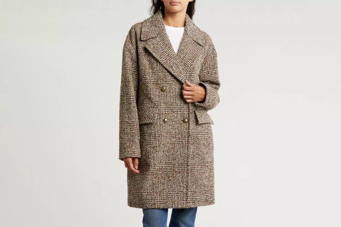 Lucky Brand Glen Plaid Notch Collar Coat