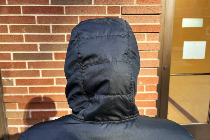 Rear view of the hood on the L.L. Bean Women's Mountain Classic Puffer Hooded Jacket