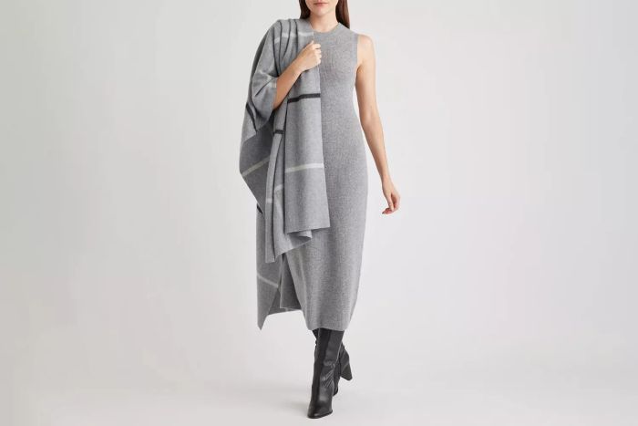 Mongolian Cashmere Plaid Wrap