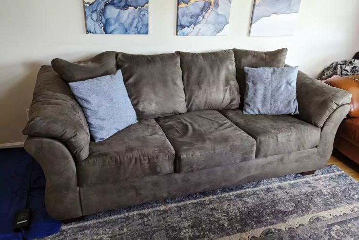 An Ashley Furniture sofa in a living room setting