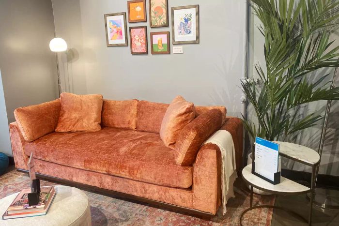 The Joybird Miller Sofa displayed in a showroom