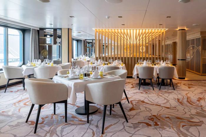 The Swan Restaurant aboard the SH Diana with Swan Hellenic