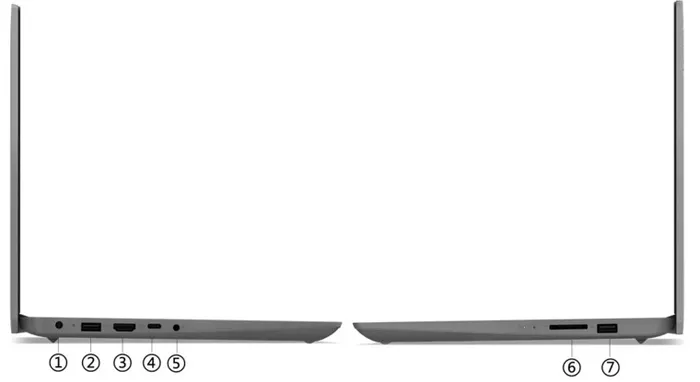 1 cổng USB 2.0, 1 cổng USB 3.2 Gen 1, 1 cổng USB-C 3.2 Gen 1, 1 cổng HDMI, 1 đầu đọc thẻ nhớ, 1 cổng nguồn và 1 jack tai nghe 3.5mm.