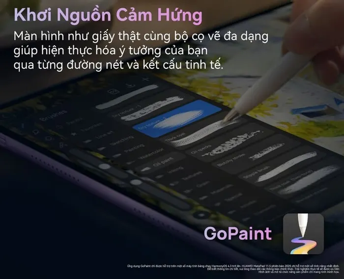  Huawei trang bị ứng dụng vẽ HUAWEI GoPaint trên máy tính bảng HUAWEI MatePad 11.5 PaperMatte
