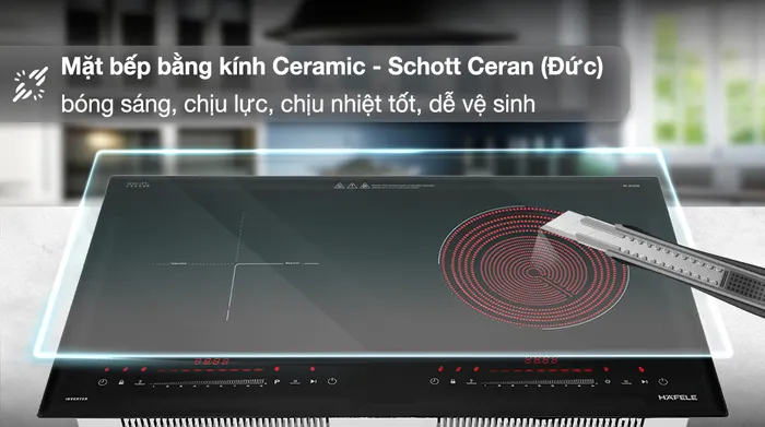 Bếp từ hồng ngoại lắp âm Hafele HC-H7321B - Chất liệu mặt kính
