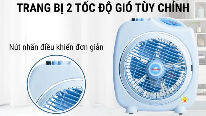 Senko BD230 trang bị 2 tốc độ gió với nút nhấn điều chỉnh