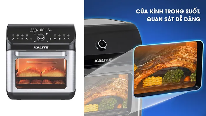 Nồi chiên không dầu Kalite KL-1200 có thiết kế sang trọng hiện đại 