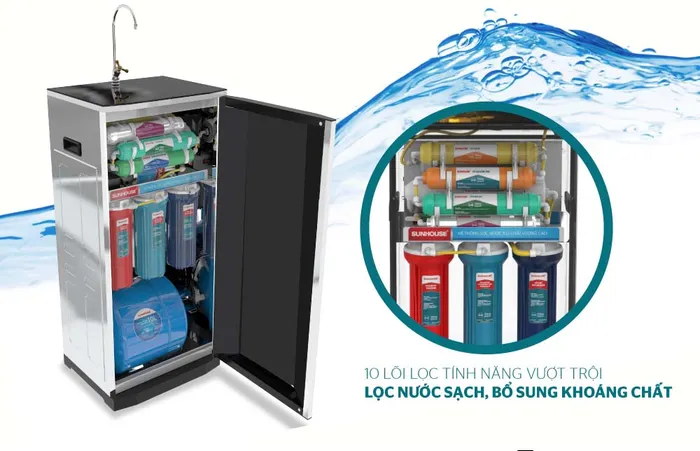 Sunhouse SHA88510K trang bị hệ thống 10 lõi lọc 