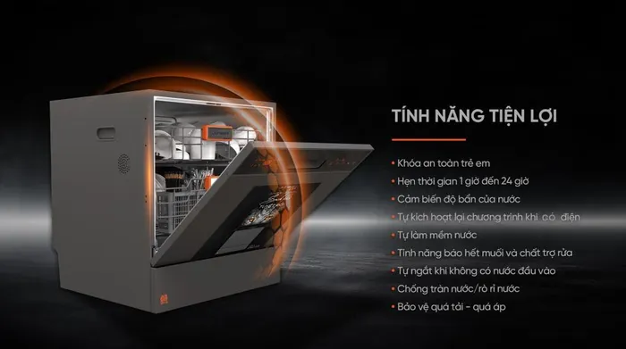 Máy rửa chén độc lập Junger Leopard DWJ-103 - Tiện ích