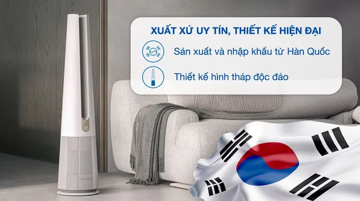 Máy lọc không khí LG PuriCare AeroTower Hit FS15GPBK0.ABAE 40W - Xuất xứ