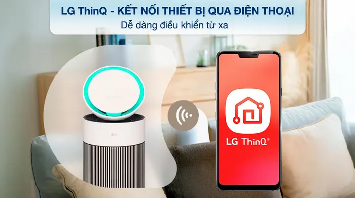 Điều khiển bằng điện thoại - Máy lọc không khí LG PuriCare Aero Booster AS55GGSY0 55W