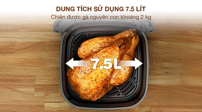 Nồi chiên không dầu Tefal EY855D68 7.5 lít - Dung tích