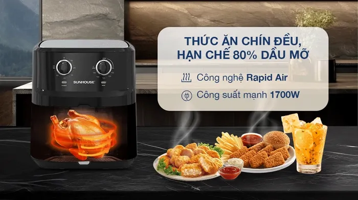 Nồi chiên không dầu Sunhouse SHD4030 6.5 lít - Công nghệ