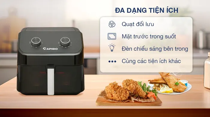 Nồi chiên không dầu Rapido RAF-9.0M 9 lít - Tiện ích