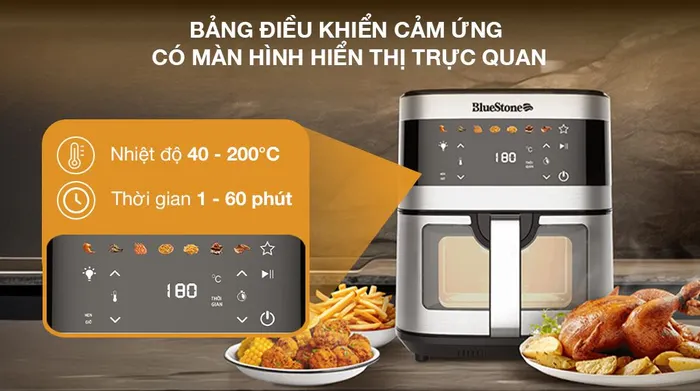 Nồi chiên không dầu BlueStone AFB-5886 9 lít - Bảng điều khiển