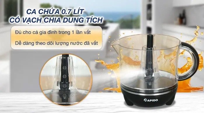 Máy vắt cam Rapido ROJ-40 - Ca chứa
