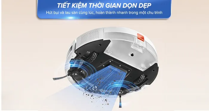 Vừa hút vừa lau - Robot hút bụi lau nhà Xiaomi Vacuum E5 - Trắng