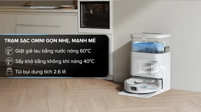 Robot hút bụi lau nhà Ecovacs N30 PRO OMNI - Thiết kế, dung tích, khoang chứa bụi