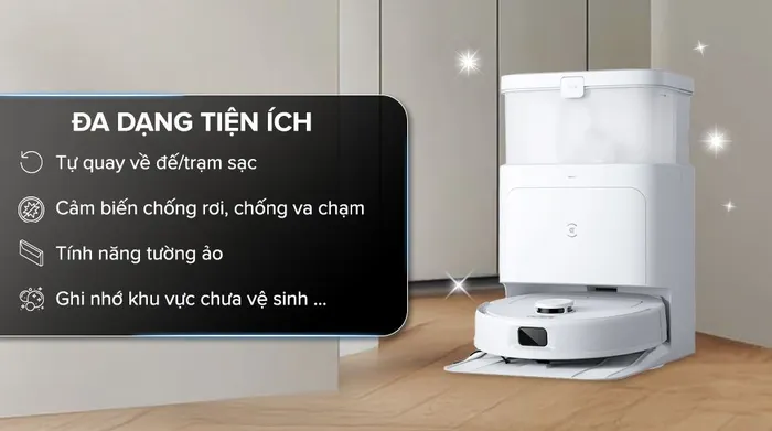 Robot hút bụi lau nhà Ecovacs N30 PRO OMNI - Tiện ích