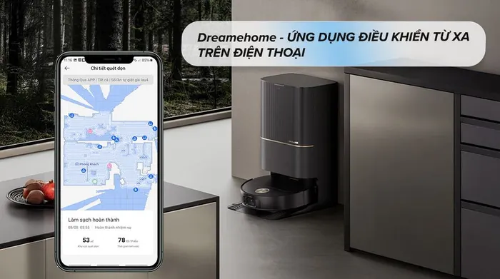 Điều khiển bằng điện thoại - Robot hút bụi lau nhà Dreame X50 Ultra