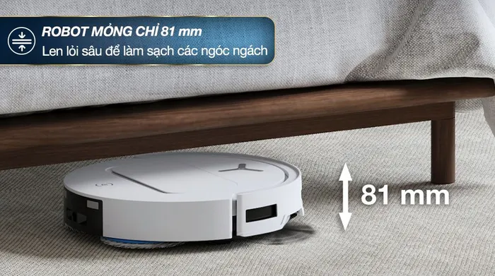 Robot hút bụi lau nhà Ecovacs Deebot T50 OMNI - Thiết kế siêu mỏng 81 mm