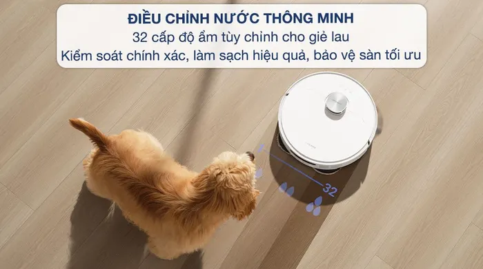 Điều chỉnh mức nước thông minh - Robot hút bụi lau nhà Dreame L10S Ultra Gen 2.0