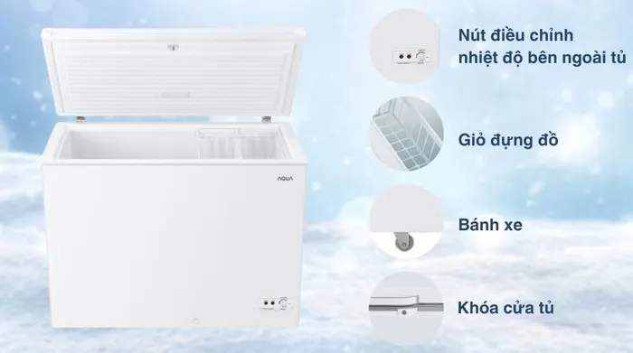 Tủ đông Aqua Inverter 301 lít AQF-C4001EN - Tiện ích