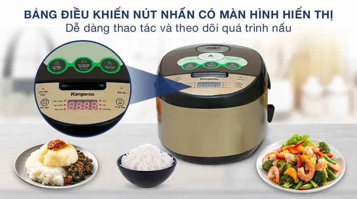 Nồi cơm điện tử Kangaroo 1.5 lít KG15RCE2 - Bảng điều khiển