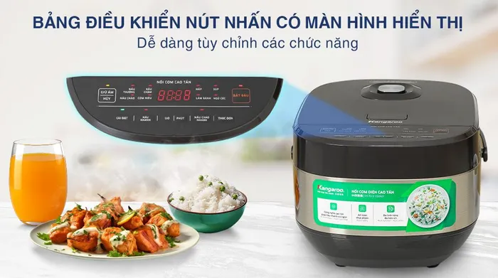 Nồi cơm cao tần Kangaroo 1.5 lít KG15RIH1 - Bảng điều khiển