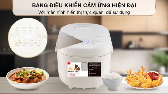 Nồi cơm điện tử Toshiba 1.8 lít RC-18DR4TVN(W) - Bảng điều khiển