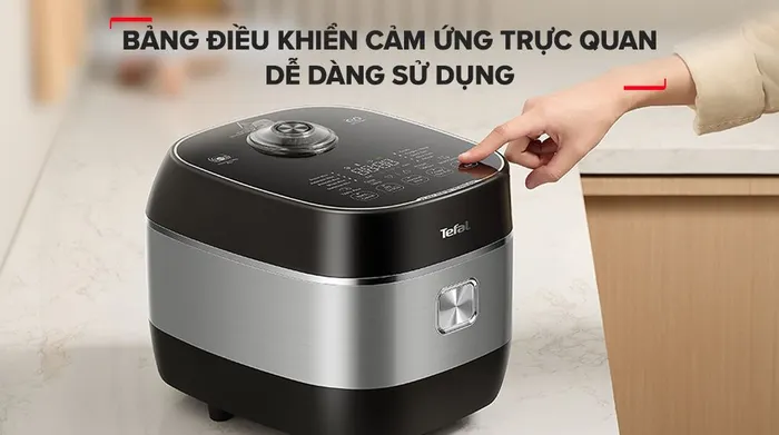 Bảng điều khiển cảm ứng - Nồi cơm cao tần Tefal Rice Master Max 1.8 lít RK819868