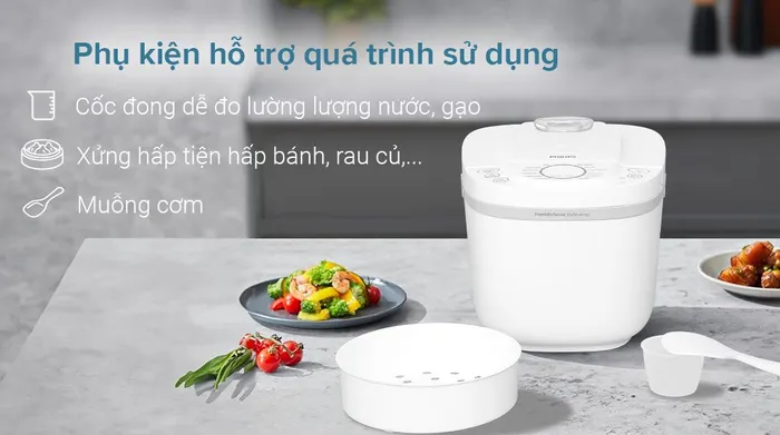 Phụ kiện - Nồi cơm điện tử Philips 1.8 lít HD4717/30