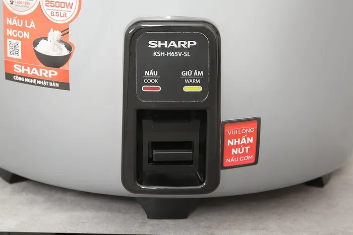 Nồi cơm nắp rời Sharp 6.5 lít KSH-H65V-SL - Bảng điều khiển
