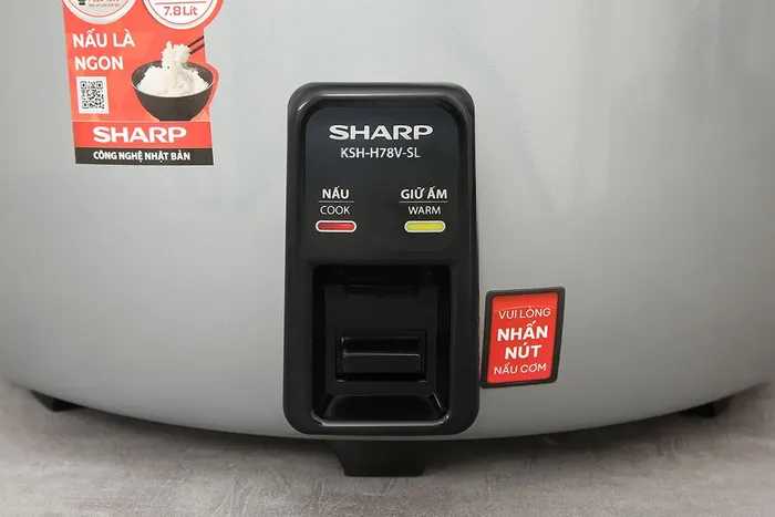 Nồi cơm nắp rời Sharp 7.8 lít KSH-H78V-SL - Bảng điều khiển