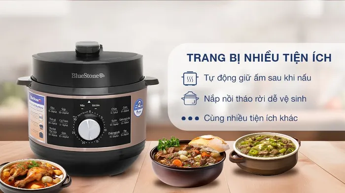 Nồi áp suất điện BlueStone PCB-5648 5 lít - Tiện ích
