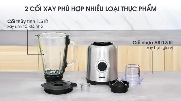 2 cối xay - Máy xay sinh tố đa năng AVA BL9708