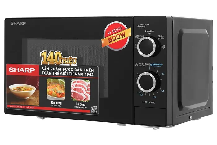 Lò vi sóng Sharp R-2029E-BK 20 lít - Thiết kế